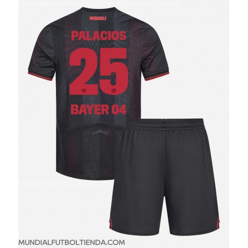 Camiseta Bayer Leverkusen Exequiel Palacios #25 Primera Equipación Replica 2025-26 para niños mangas cortas (+ Pantalones cortos)